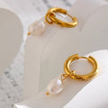 Handpicked Silver Pearl Hoop Earrings