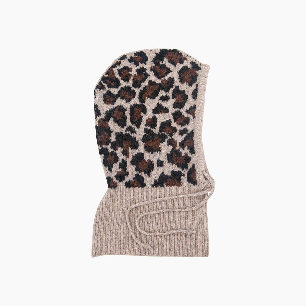 Leopard Print Knitted Hood