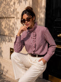Handpicked Striped ruffled shirt
