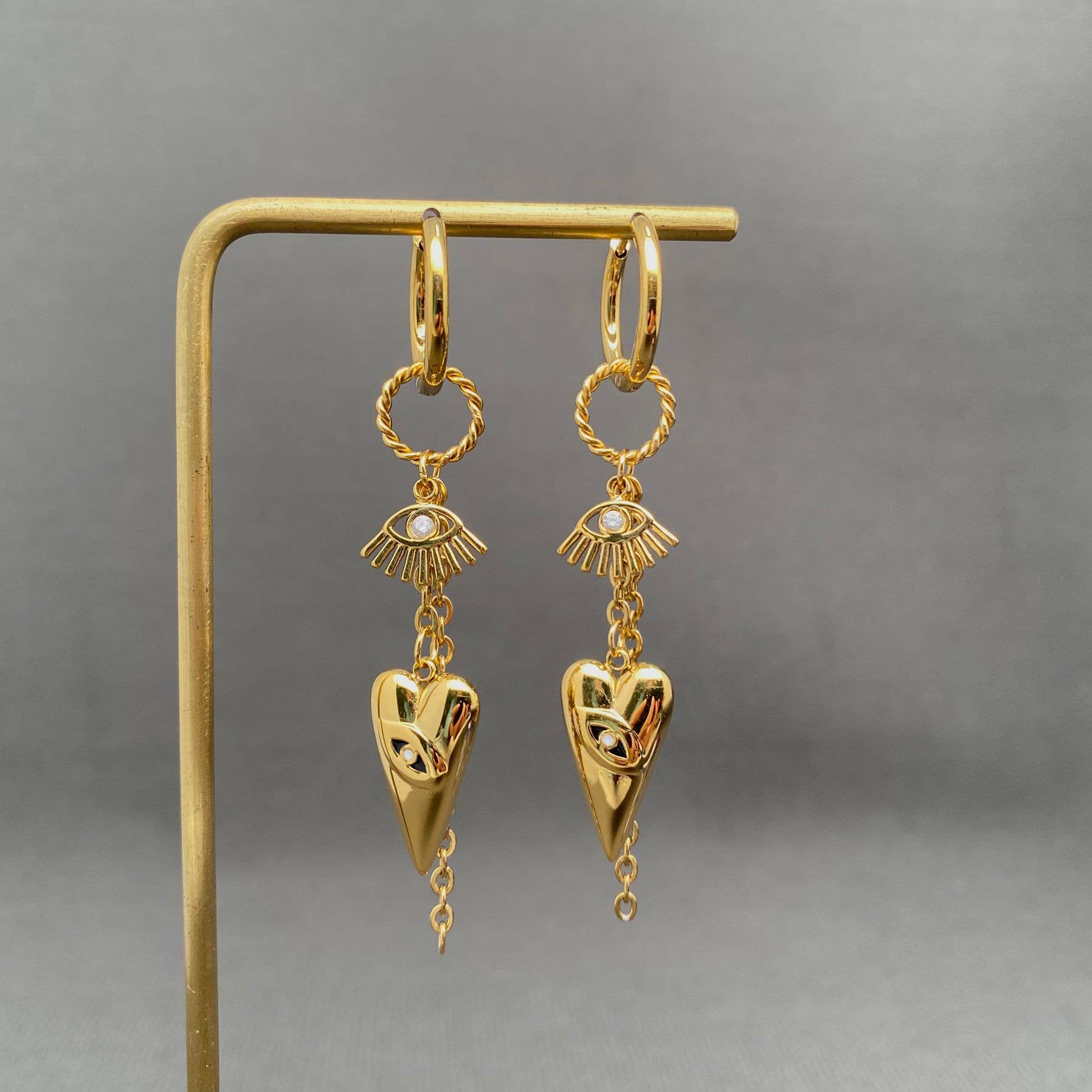 Handpicked Eivl Eyes Fringe 18K Gold Plated Earrings