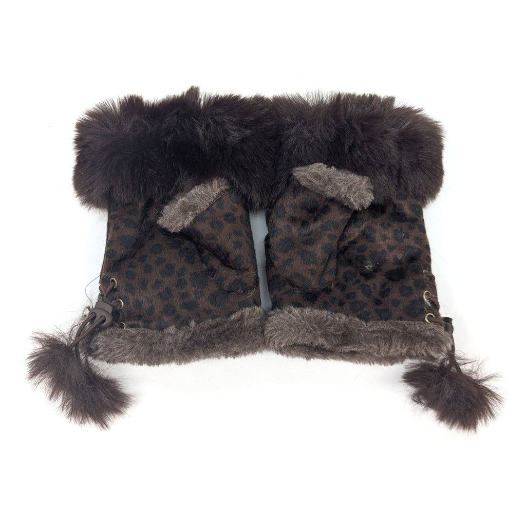 Suede Effect Fingerless Gloves