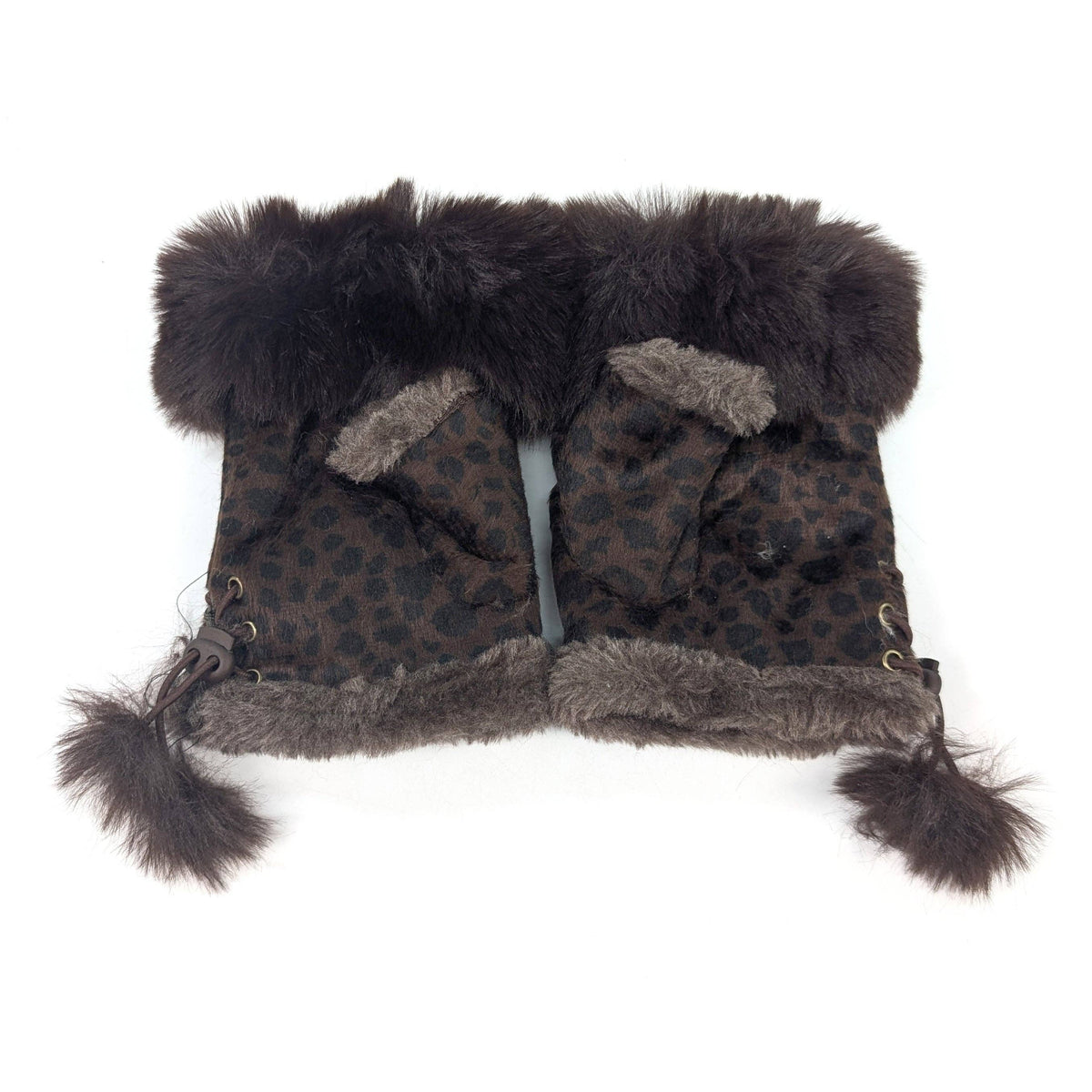 Suede Effect Fingerless Gloves