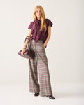 Summum Check Burgundy Trousers 4s3040-12482