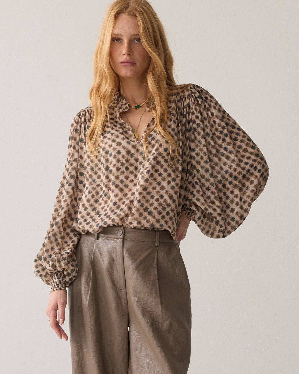 Summum Trouser Soft Faux Leather  Balloon 4s3043-12526