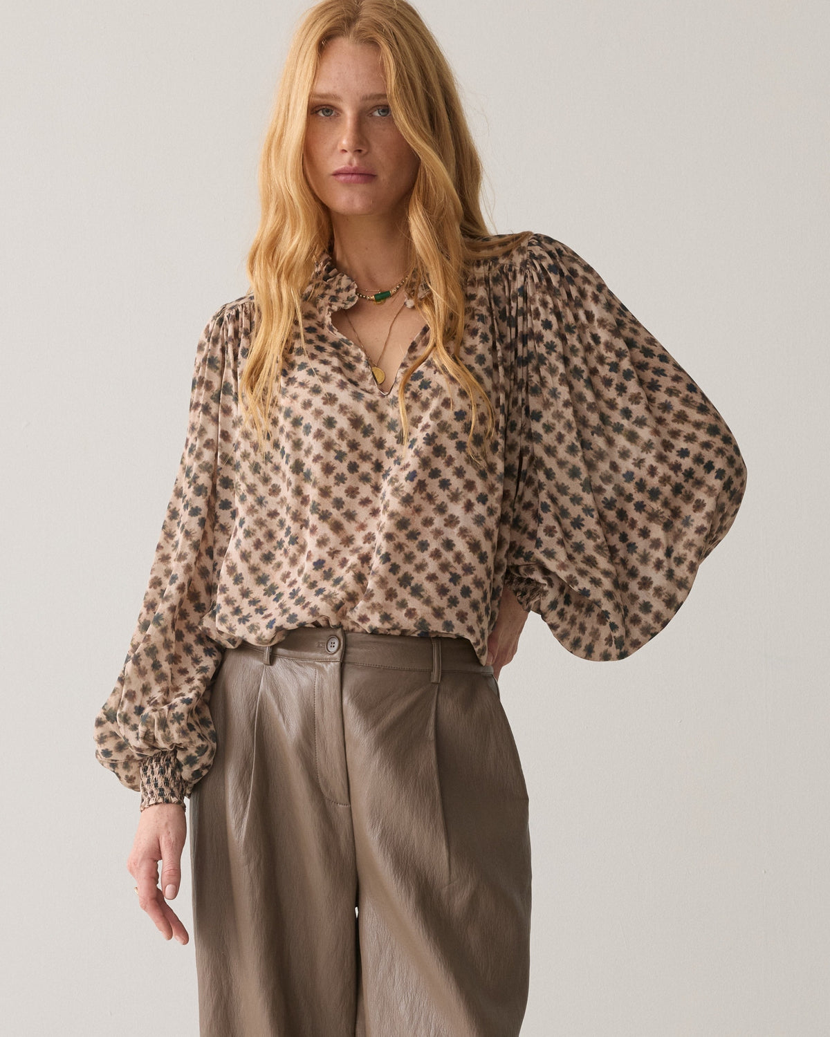 Summum Trouser Soft Faux Leather  Balloon 4s3043-12526