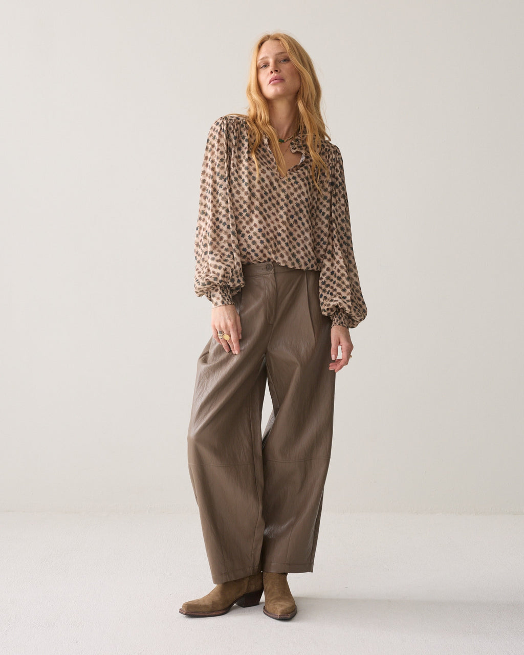 Summum Trouser Soft Faux Leather  Balloon 4s3043-12526