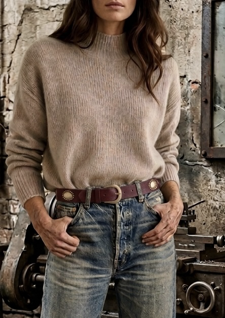 Qnuz Suede Belt With Plates 5563