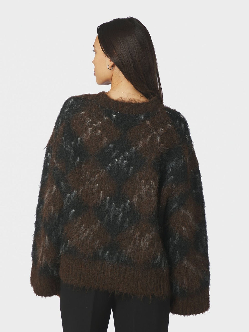 NEO NOIR Roeme Check Fluffy Knit Blouse 168111