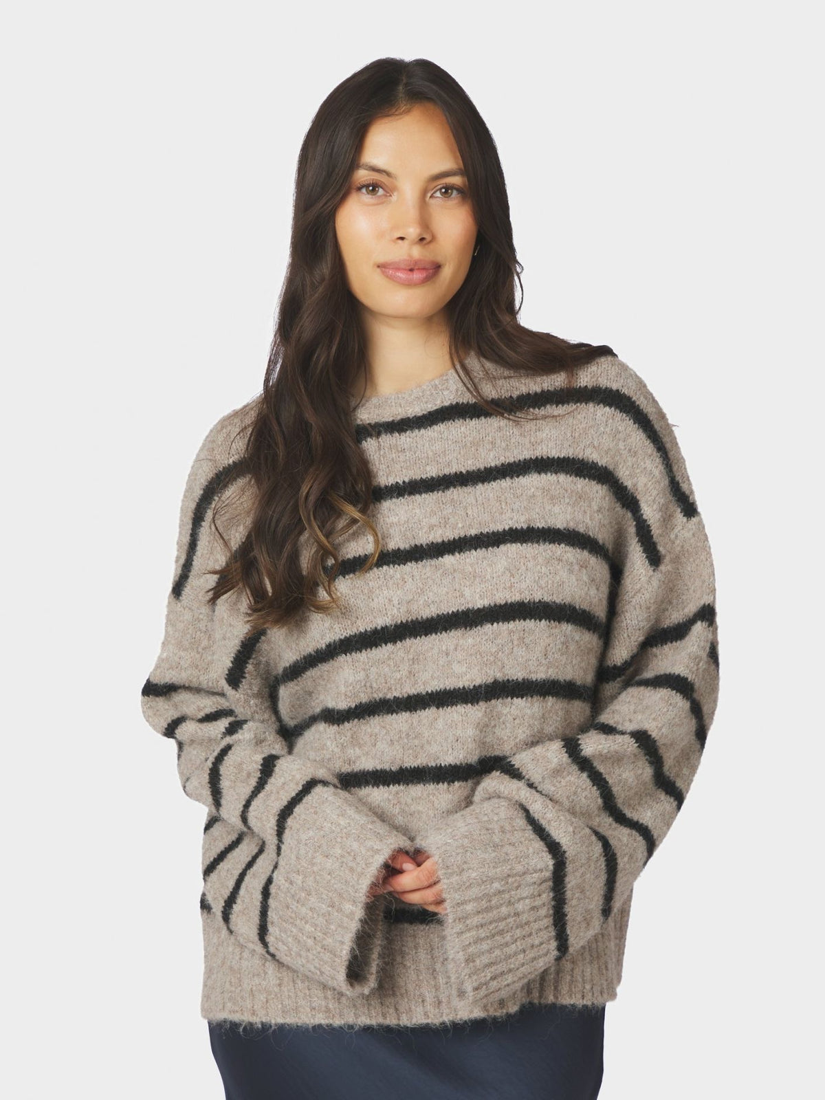 Neo Noir Roeme Fluffy Stripe Knit 169708