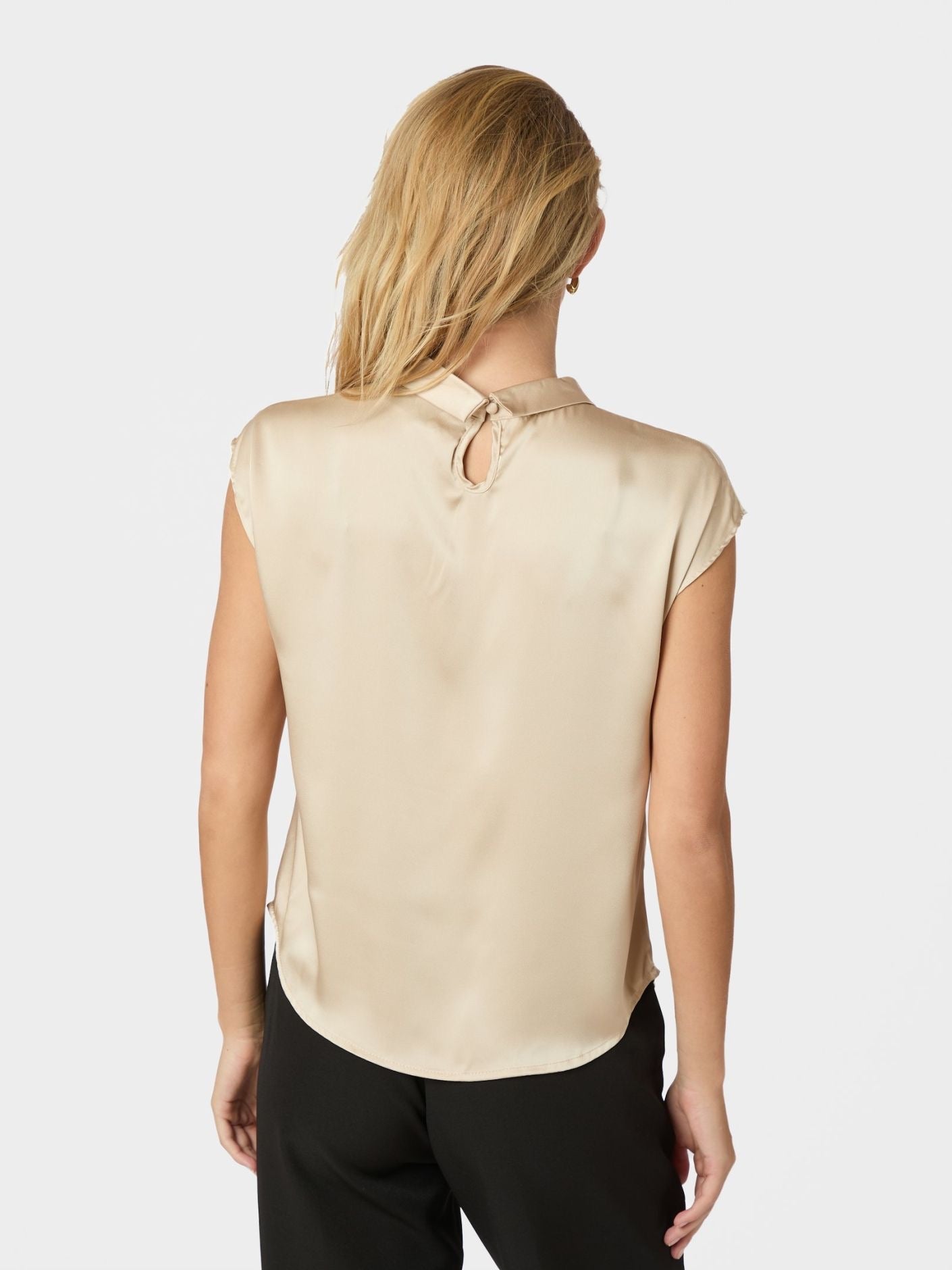 Neo Noir Fleur Drapy Satin Blouse 160990