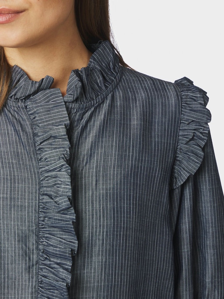 Neo Noir Chacha Chambray Stripe Blouse 169737