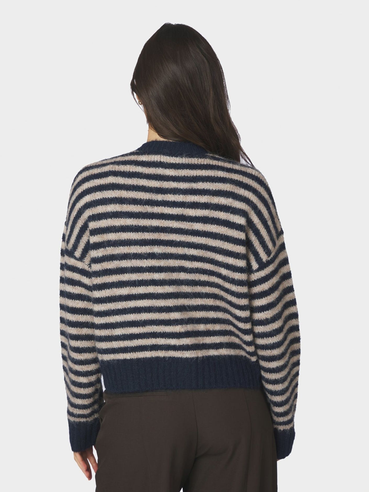 Neo Noir Isana Stripe Fluffy Knit Cardigan 169700