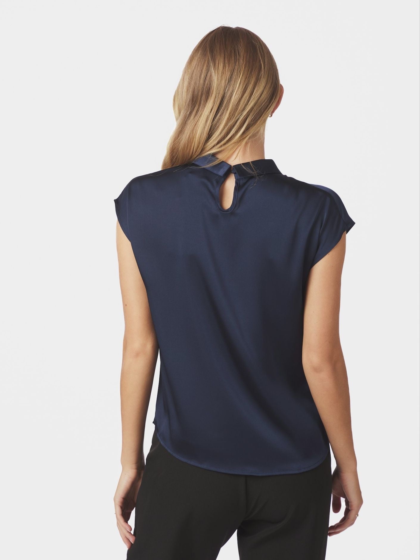 Neo Noir Fleur Drapy Satin Blouse 160990