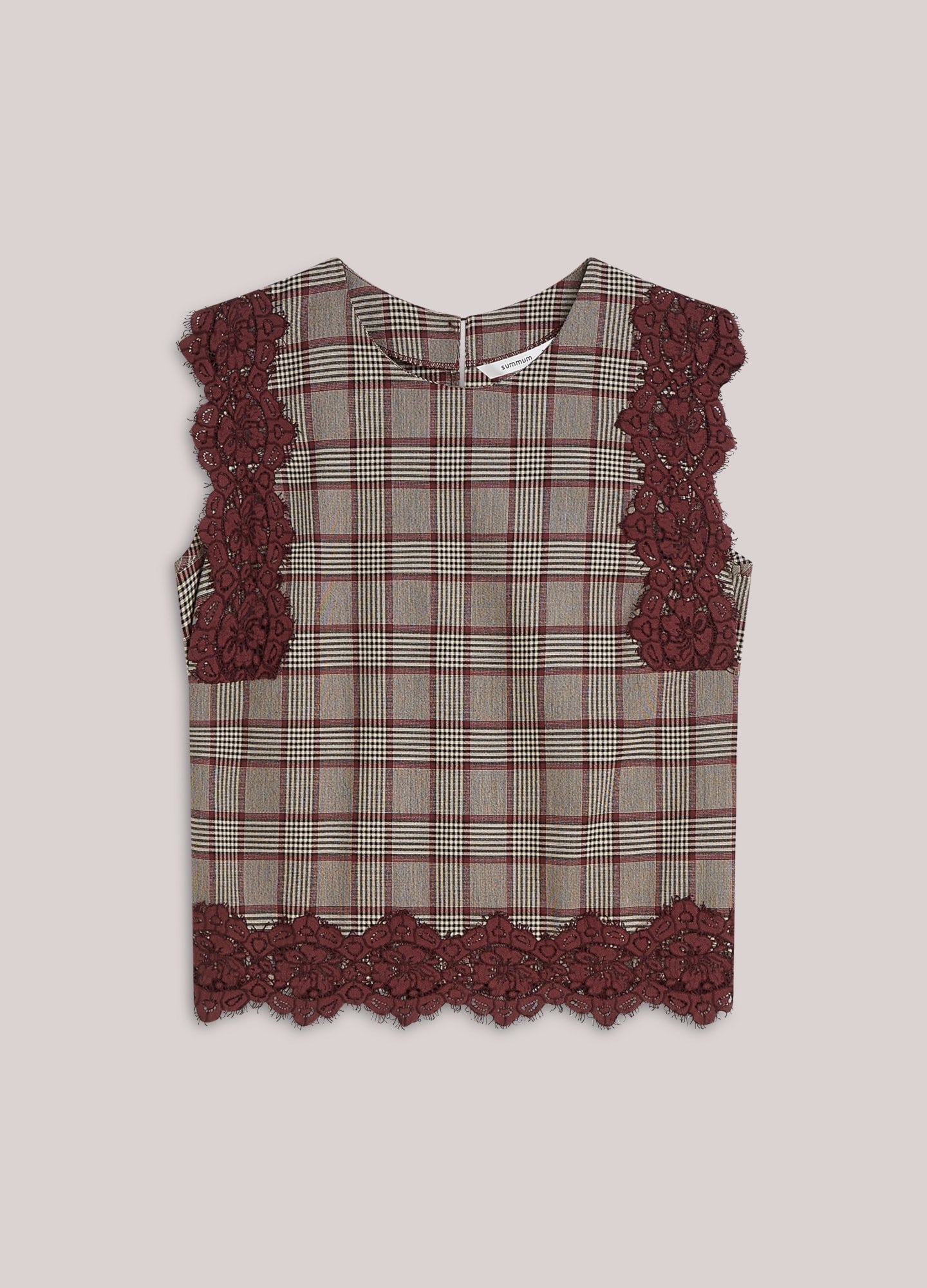 Summum Check Burgundy Top 2s3525-12482