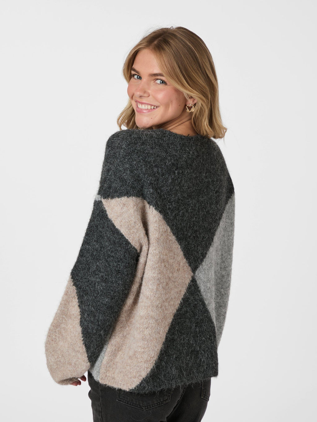 Neo Noir Inga Check Fluff Knit 165205