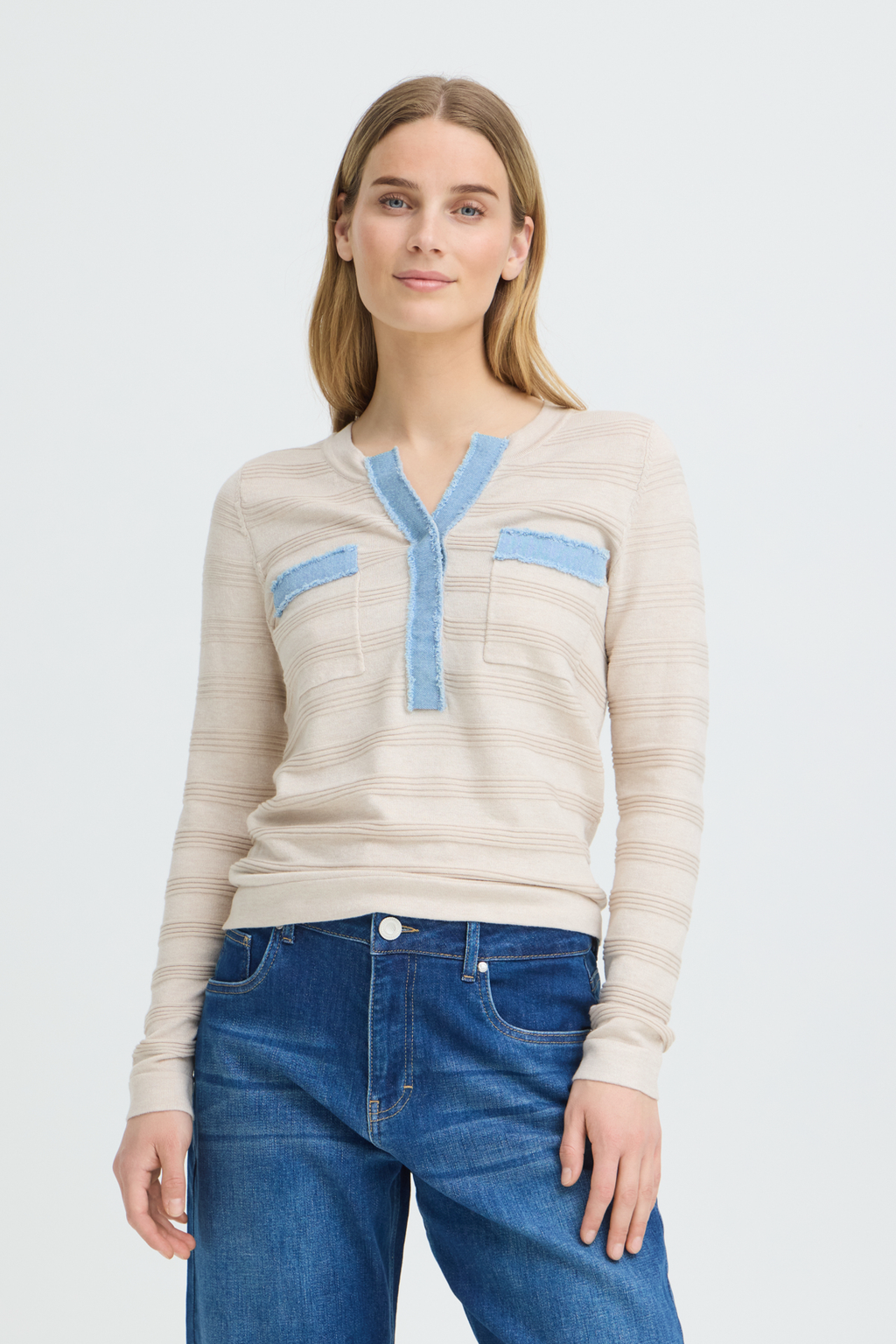 Pulz Sara Denim Mix Knit 50210592
