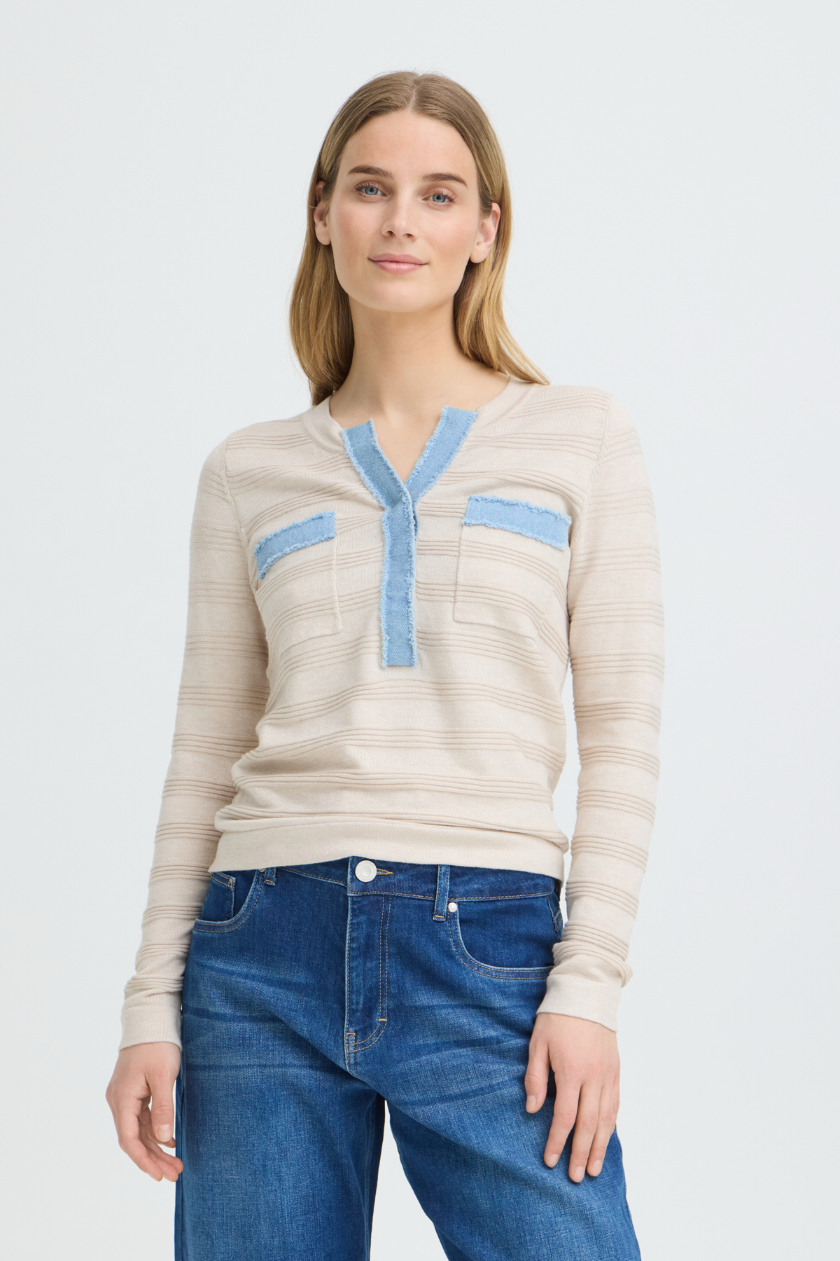 Pulz Sara Denim Mix Knit 50210592