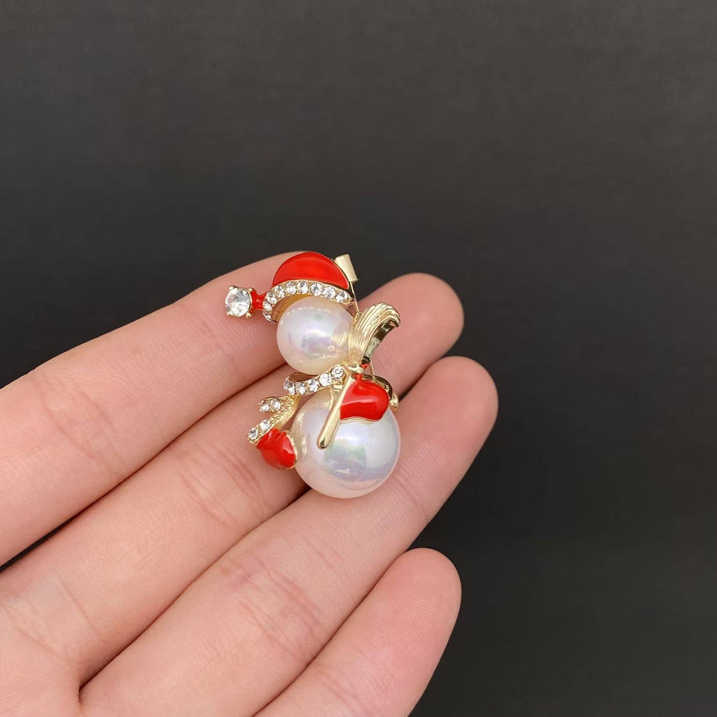 Handpicked Snowman Enamel Brooch