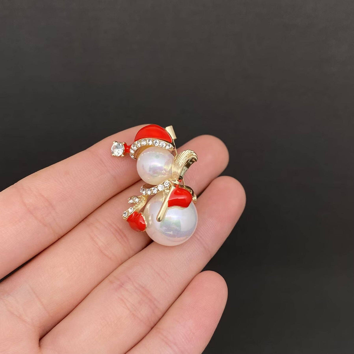 Handpicked Snowman Enamel Brooch