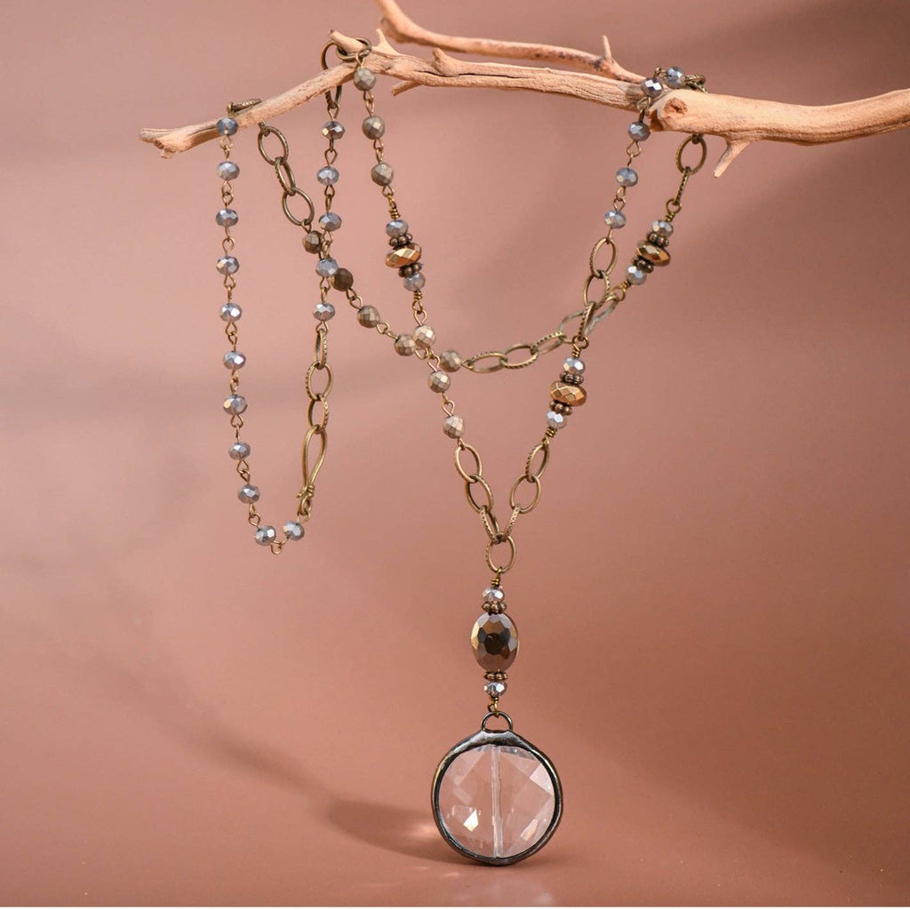 Glass Crystal Round Pendant S0OX3T6302