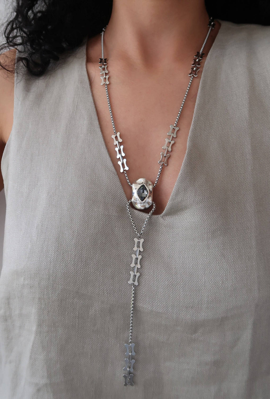 Handpicked Stainless Steel Lariat Necklace