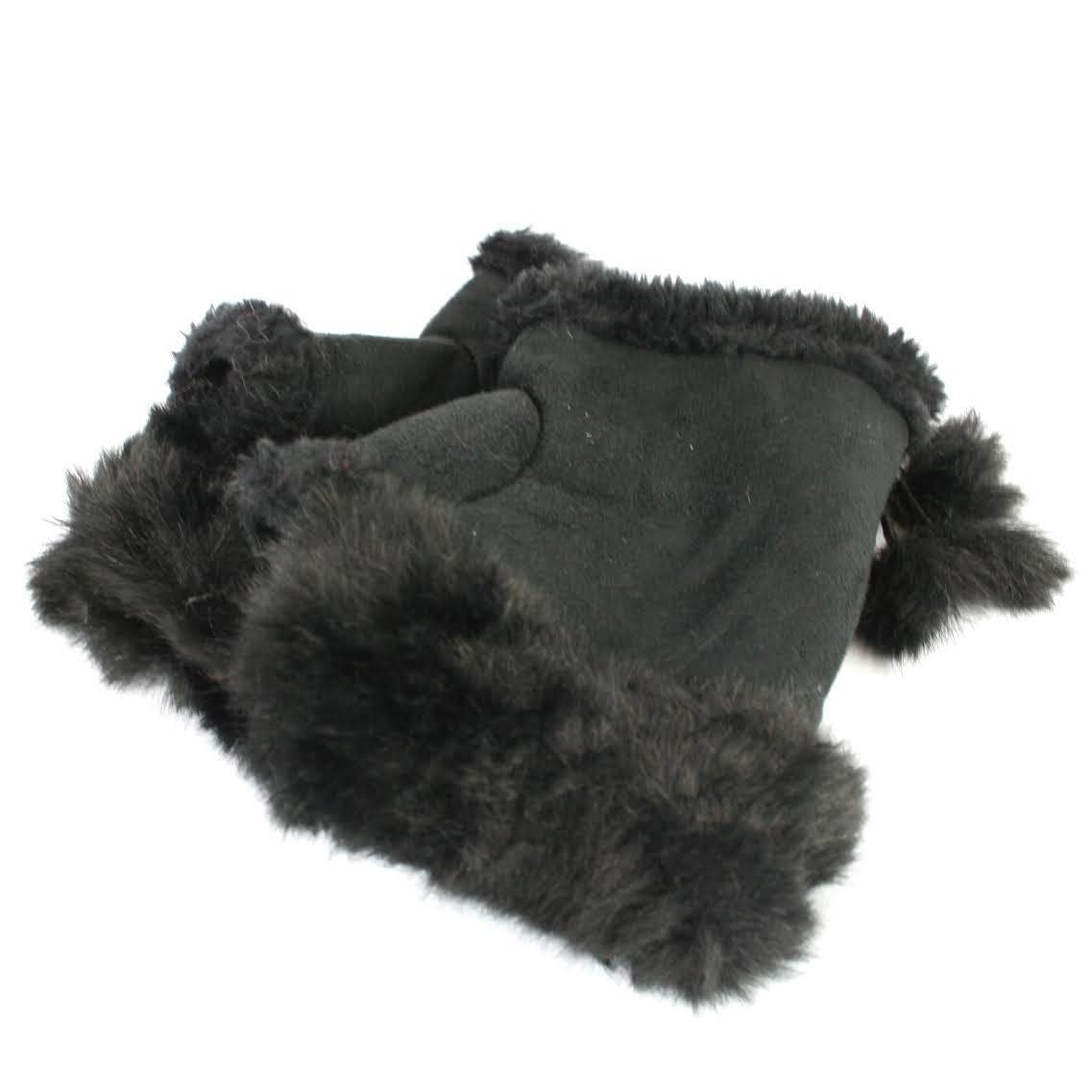 Suede Effect Fingerless Glove