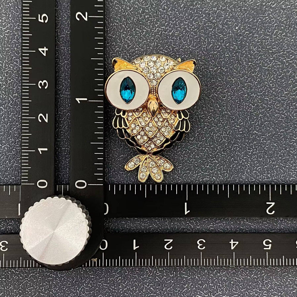 Handpicked Sparkling Rhinestone Owl Brooch