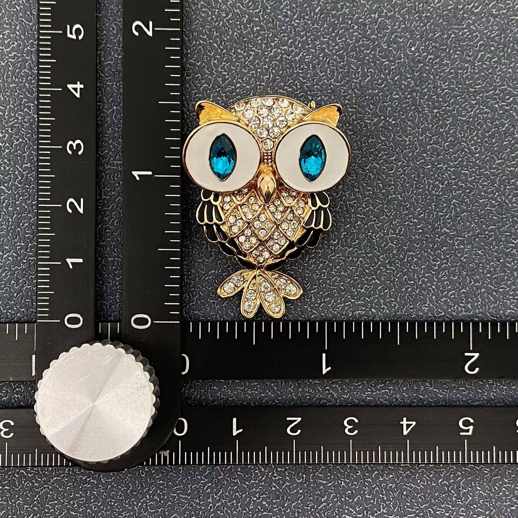Handpicked Sparkling Rhinestone Owl Brooch