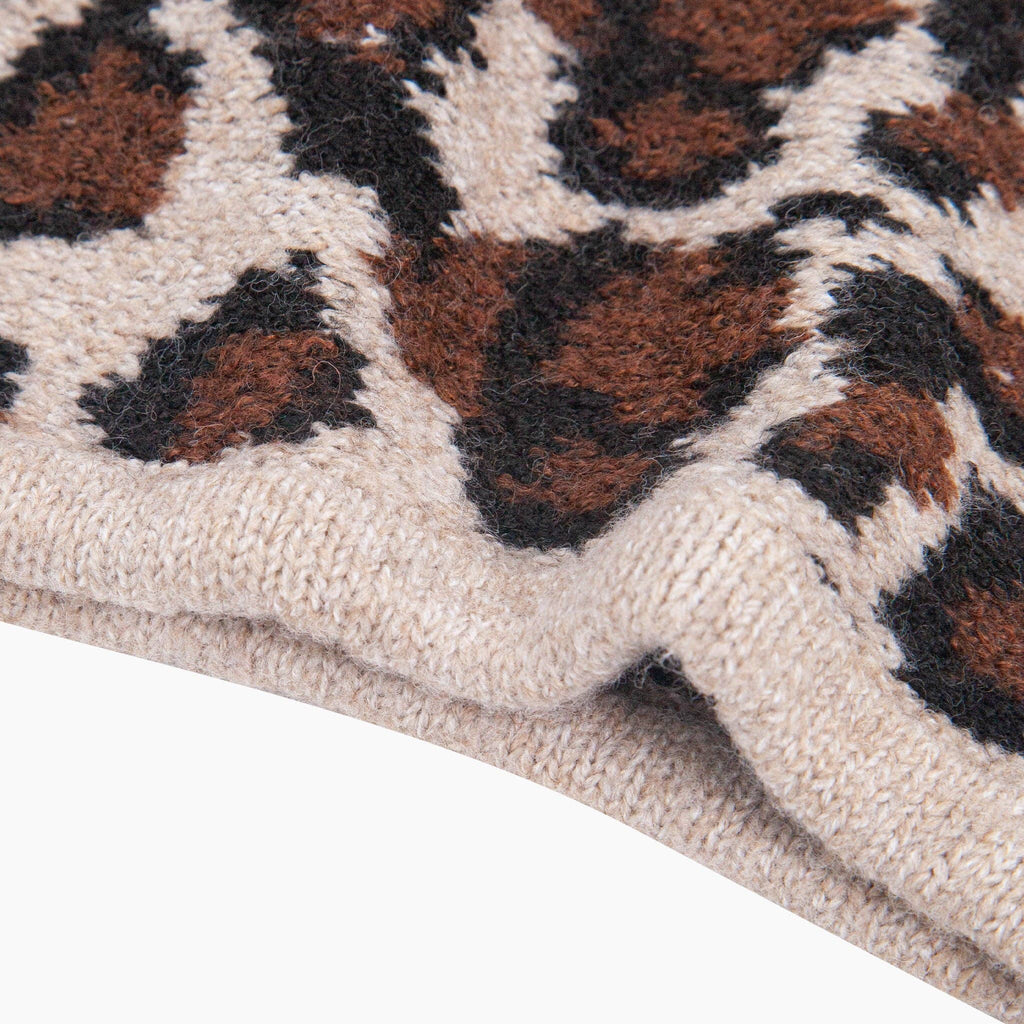 Leopard Print Knitted Hood