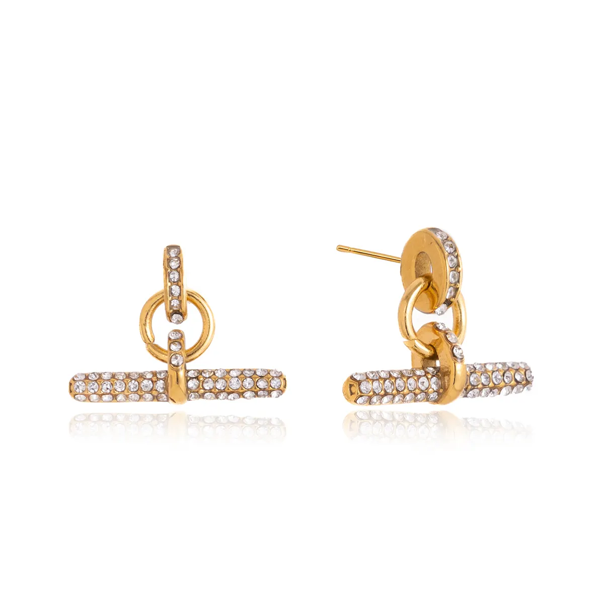 Handpicked Crystal T Bar Earrings