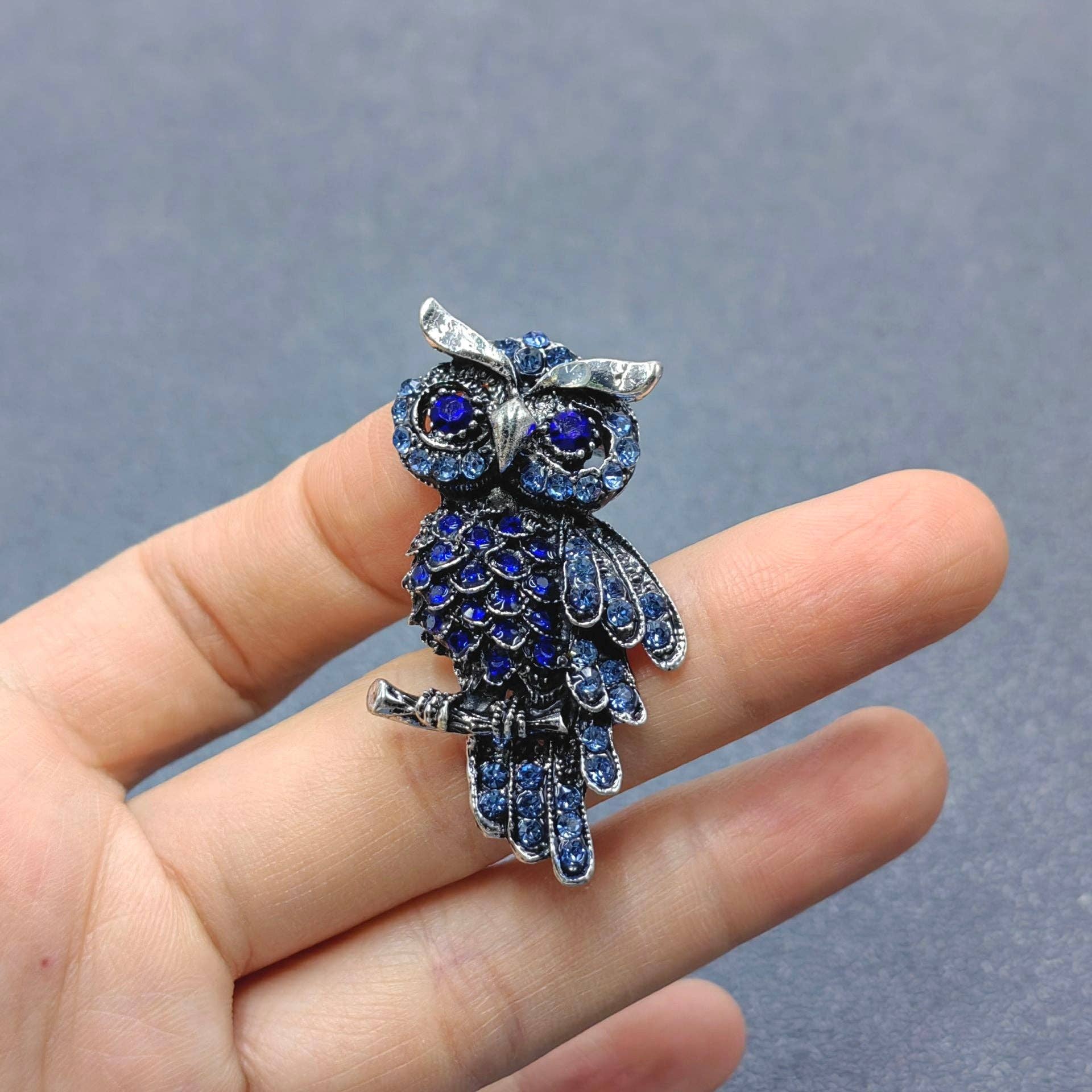 Handpicked Rhinestone Owl Brooch