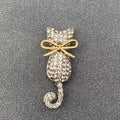 Handpicked Rhinestone Cat Brooch