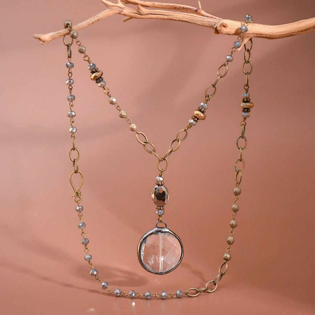 Glass Crystal Round Pendant S0OX3T6302
