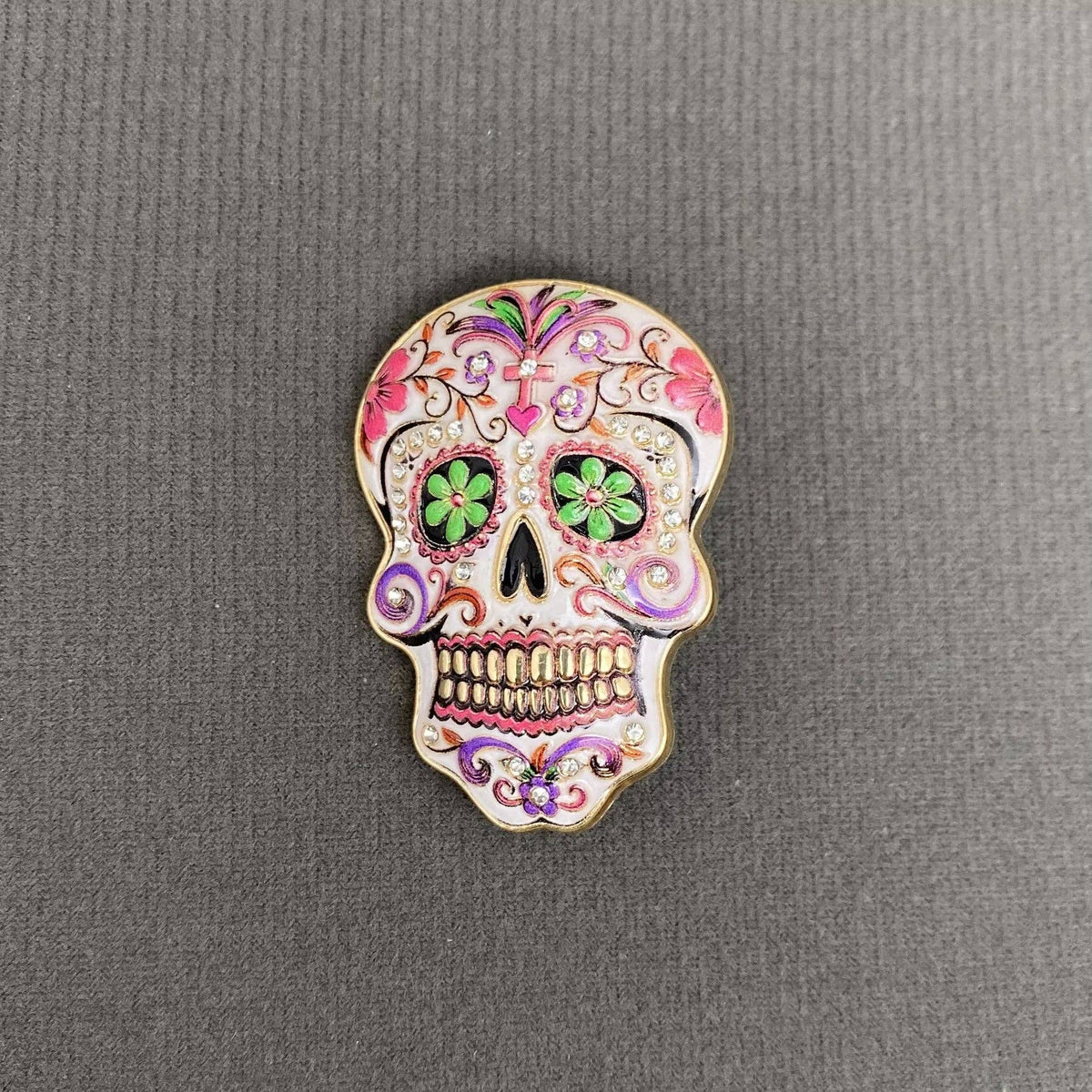 Handpicked Colored Skull Brooch