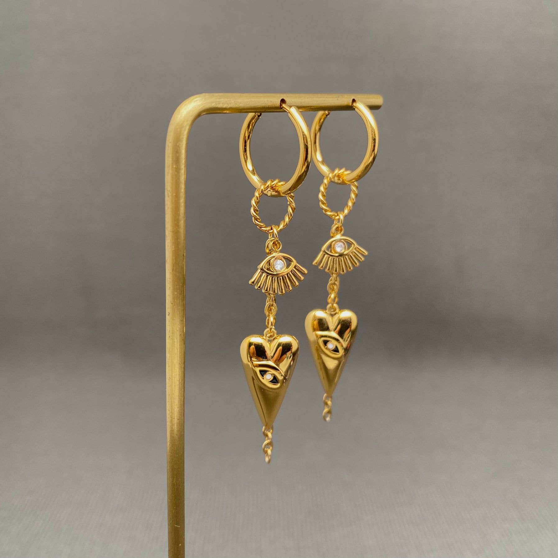 Handpicked Eivl Eyes Fringe 18K Gold Plated Earrings