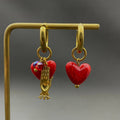 Handpicked Red Resin heart Earrings