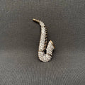 Handpicked Rhinestone saxophone Brooch