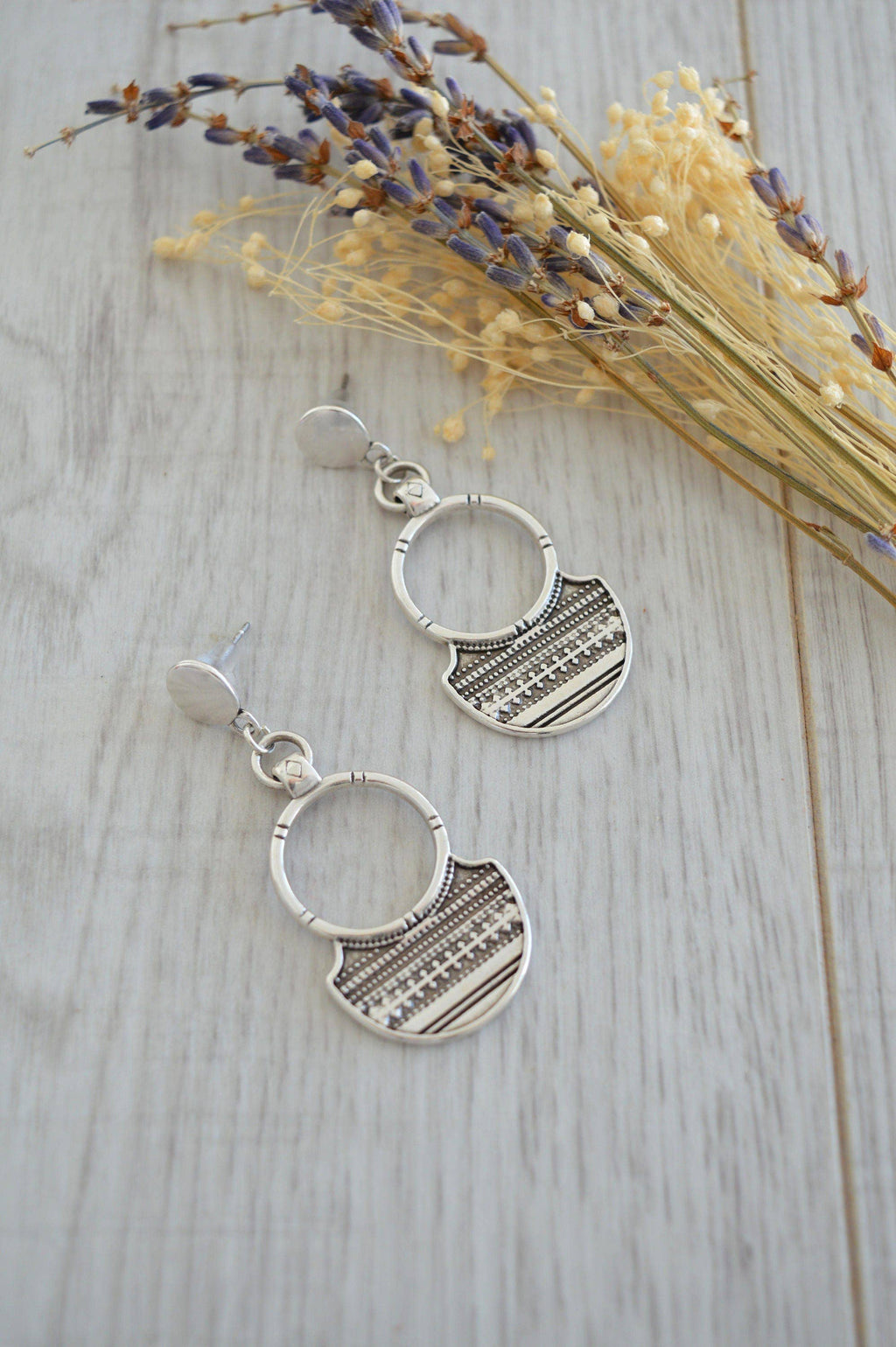 Handpicked Silver Tuareg Shield Earrings