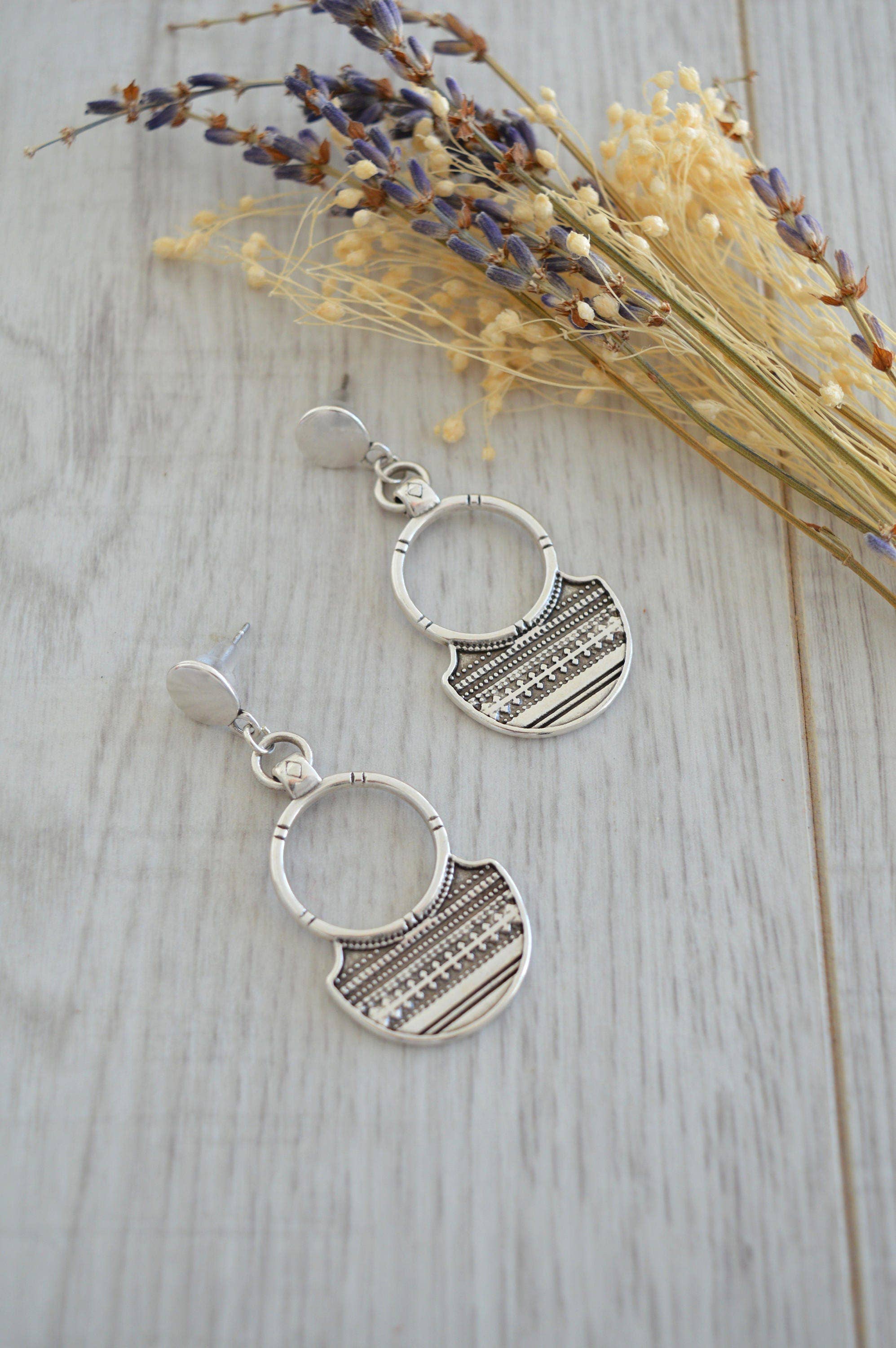 Handpicked Silver Tuareg Shield Earrings